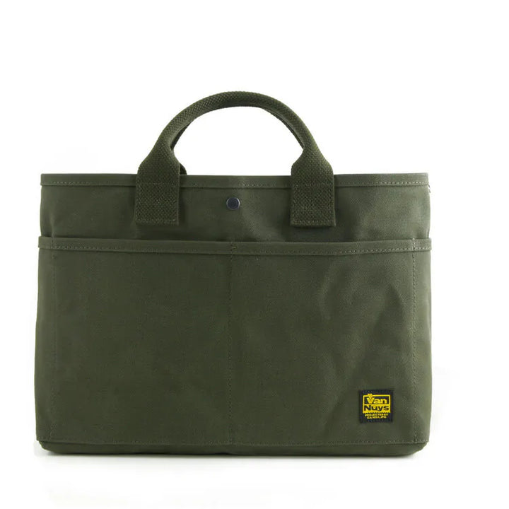 VanNuys - B277 Pockets Tote Bags (Green/Beige/Black)