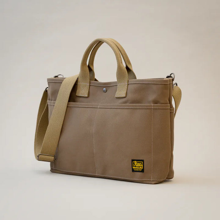 VanNuys - B277 Pockets Tote Bags (Green/Beige/Black)