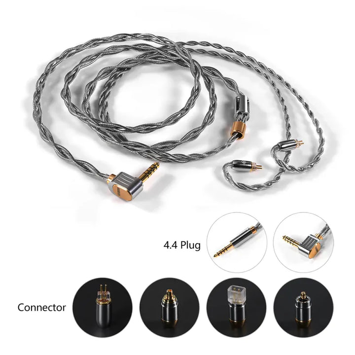 ddHiFi - BC130A (Nyx) Silver Earphone Upgrade Cable with Shielding Layer