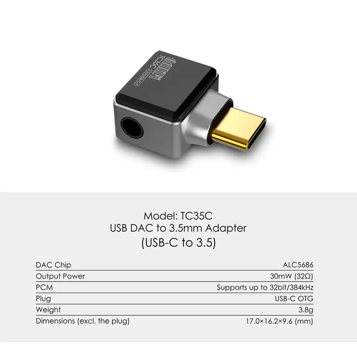 ddHiFi - TC35C (Lightning/USB-C) High Fidelity Adapter to 3.5mm