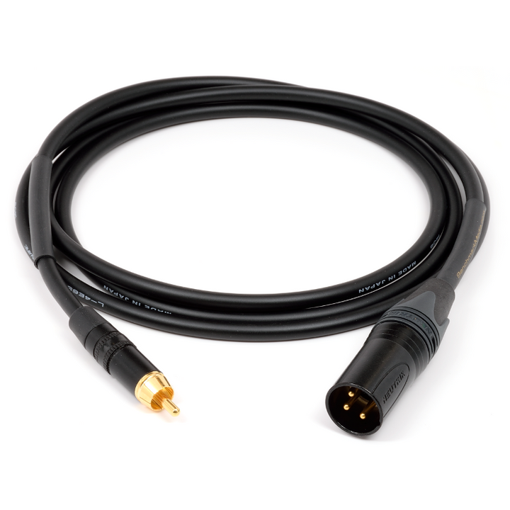 Benchmark RCA to XLRM Adapter Cable for Analog Audio - pin 3 to RCA shield